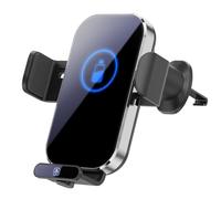 Supporto per telefono auto di ricarica wireless ventilatore a serratura unica con antisdrucciolevole e assorbimento degli urti Rotazione 360 Caricatore compatibile dispositivi multipli navigazione chi