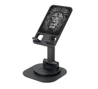Supporto per telefono cellulare a forma di testa di leone in bianco e nero con angolo di altezza regolabile a 360 ° supporto per telefono da tavolo pieghevole portatile accessori da ufficio