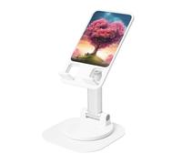 Supporto per telefono cellulare con albero a forma di cuore colorato rosa regolabile in altezza girevole a 360 ° Supporto per telefono da tavolo portatile pieghevole accessori da ufficio compatibile