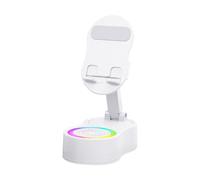Supporto per telefono cellulare con altoparlante, altoparlante induttivo wireless con luce ambientale, supporto per tablet per video, registrazione, guardare film, ascoltare musica in vacanza
