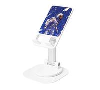 Supporto per telefono cellulare con astronauta nero su blu, angolo regolabile in altezza regolabile a 360 °, supporto per telefono da tavolo pieghevole portatile accessori da ufficio compatibile con