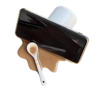 Supporto per telefono cellulare da scrivania, design con caffè rovesciato, supporto per telefono da scrivania, supporto per telefono da ufficio indispensabile per tablet, streaming video, lettura
