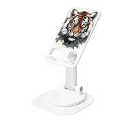 Supporto per telefono cellulare Doodle Tiger nero e bianco con angolo di altezza regolabile a 360 ° supporto per telefono portatile pieghevole da scrivania accessori da ufficio compatibile con tutti i