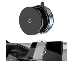 Supporto per telefono cellulare magnetico per auto - Corpo circolare di aspirazione sottovuoto Six by Six by Five Centimeter, meccanismo di presa accessorio per cruscotto, funzione di regolazione di