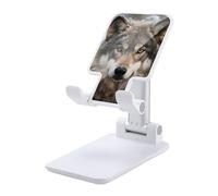 Supporto per telefono cellulare per scrivania ufficio pieghevole supporto per cellulare regolabile Lmage of Wolf in the Snow Supporto per telefono portatile antiscivolo da scrivania compatibile con