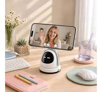 Supporto per telefono cellulare, regolabile, girevole, per robot, compatibile con dispositivi da 4 a 10 pollici, per scrivania, gioco, ufficio, viaggi, bianco