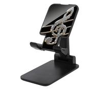 Supporto per telefono cellulare regolabile in bianco e nero con note musicali per scrivania Supporto per telefono portatile universale per telefoni vivavoce per aereo, essenziale da viaggio
