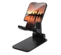 Supporto per telefono cellulare,Supporto per telefono con stampa tramonto con orizzonte di città sul fiume,Supporto per telefono mobile,Supporto per telefono regolabile da tavolo