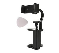 Supporto per telefono clip-on per chitarra con plettri assortiti, design per concerti dal e prove Supporto per telefono leggero per chitarra