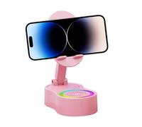 Supporto per telefono con altoparlante a induzione Tablet Sound Holder Dock | Supporto audio induttivo con illuminazione RGB Videoing Registrazione Musica Ascolto per Viaggi Vacanze Home Dorm Apt Camera