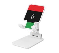 Supporto per telefono con bandiera della Libia, supporto regolabile da scrivania per iPhone, telefoni cellulari e tablet, portatile, design pieghevole