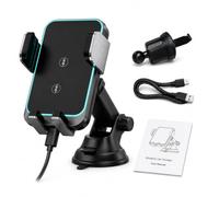 Supporto per telefono da auto, caricabatterie wireless, 15 W, ricarica rapida, blocco automatico, supporto per telefono adatto per parabrezza cruscotto per iPhone 17 16 15 14 13 12 11 Pro Max, Galaxy