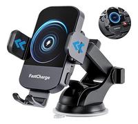 Supporto per telefono da auto con funzione di ricarica, caricabatterie rapido wireless Qi, accessorio di montaggio induttivo da 15 W per boc