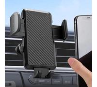 Supporto per telefono da auto, con gancio in acciaio per bocchetta dell'aria, rotazione a 360°, regolabile, supporto per telefono per iPhone, Galaxy, Android da 4 a 7 pollici (fibra di carbonio)