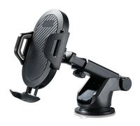 Supporto per telefono da auto Fontainebleau nero, supporto universale con ventosa potenziata e morsetti in silicone, facile installazione e rotazione