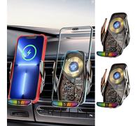 Supporto per telefono da auto Jacenvly M9S con supporto magnetico intelligente, sensore di luce, ricarica wireless, compatibile con dispositivi Qi.