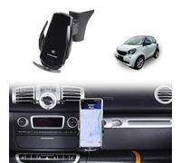 Supporto per telefono da auto per Benz Smart 451 Fortwo 2009-2015, vano portaoggetti centrale, girevole, fisso, per auto, adatto per iPhone, Android e smartphone universali (ricarica wireless/stile D)