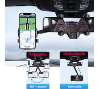 Supporto per telefono da auto per specchietto retrovisore, rotazione a 360, supporto universale per telefono con design retrattile, altezza