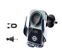 Supporto per telefono da auto raffreddato a semiconduttore con ricarica wireless da 15 W, display digitale 2026 Supporto per telefono raffreddato ad acqua Base di ricarica rapida (argento)