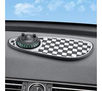 Supporto per telefono da auto regolabile a 360 gradi combinato con tappetino stabilizzatore per cruscotto per resistenza alle vibrazioni (nero bianco)