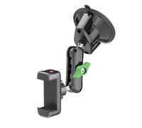 Supporto per telefono da auto regolabile a 360° - Supporto a ventosa per cruscotto con sollevamento per registrazione/navigazione, base universale