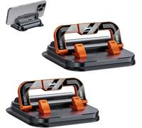 Supporto per telefono da auto, rotazione a 360 gradi, con ventosa fissa, antiscivolo, utilizzabile con una sola mano e universale, sicuro, adatto per smartphone iPhone e Android (arancione*2)