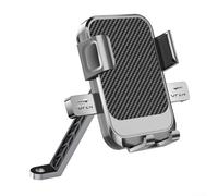 Supporto per telefono da auto, rotazione a 360 gradi, per parabrezza, cruscotto e cella, staffa di supporto per una guida sicura (specchietto retrovisore in fibra di carbonio, nero)