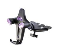 Supporto per telefono da auto, supporto per bocchetta 'aria, rotazione a 360°, antiscivolo, morsetto automatico, porta multimediale, supporto per cellulare con slot per musica, regolabile