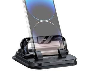 Supporto per telefono da auto, supporto universale per cruscotto auto, supporto regolabile per smartphone, supporto a pieghevole 2 in 1, robusta impugnatura antiscivolo con meccanismo a