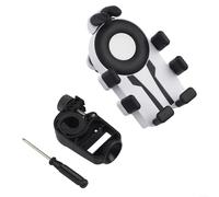 Supporto per telefono da bici con ammortizzatore a cuscino d'aria e rotazione di 360 gradi, adatto per moto, biciclette e veicoli elettrici (nero bianco)