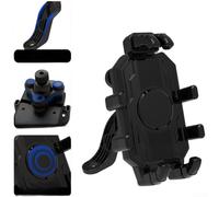 Supporto per telefono da bici con specchietto retrovisore per telefoni da 4,7 a 7 pollici, configurazione push pull e regolazione dell'angolo di visione a 360 gradi (nero)