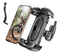 Supporto per telefono da bici e moto con 2 morsetti, [nuova generazione] Supporto per telefono cellulare da bicicletta, più adatto per manub