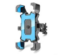 Supporto per telefono da bicicletta, girevole a 360°, sicuro supporto per navigazione, supporto per motociclette e auto elettriche antiurto (modello manubrio blu-1)