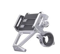 Supporto per telefono da bicicletta INF girevole a 360 gradi, colore argento.