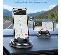 Supporto per telefono da cruscotto auto con targa di parcheggio nascosta, supporto per telefono rotante a 360° antiscivolo, supporto universale per navigazione auto per berline, SUV e camion Tagli Uni
