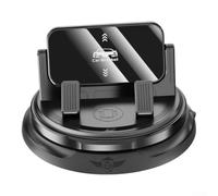 Supporto per telefono da cruscotto girevole a 360 gradi con base antiscivolo e slot per targa di parcheggio per dispositivi mobili, design compatto nero