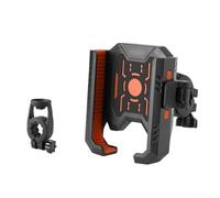 Supporto per telefono da manubrio moto con bracci e leva a sgancio rapido per un posizionamento costante del dispositivo (arancione)
