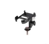 Supporto per telefono da manubrio per bicicletta, con corpo in alluminio anodizzato e angoli di visione flessibili per navigazione e tracciamento (nero)