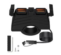 Supporto per telefono da moto con caricabatterie, caricatore rapido USB per moto, supporto per manubrio impermeabile e adattatore per porta di ricarica rapida per manubrio auto