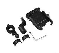 Supporto per telefono da moto con caricabatterie wireless e USB-C, supporto per manubrio a ricarica rapida da 15 W, morsetto automatico per telefoni da 3,5 a 6,5 pollici, 12-24 V