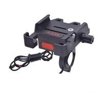 Supporto per telefono da moto con caricatore USB, per ebike, ATV e motoslitta, realizzato in lega di alluminio, potenza massima di uscita 30 W, compatibile con QC 3 0 (30 W)