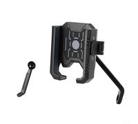 Supporto per telefono da moto con doppio assorbimento degli urti, specchietto con una sola mano e supporto per stelo forcella per telefoni e dispositivi GPS da 4,7-7,2 pollici (grigio)