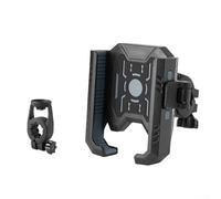 Supporto per telefono da moto, con sgancio rapido con una sola mano, assorbimento degli urti in silicone, adatto per telefoni da 4,7 a 7,2 pollici, arancione (grigio)