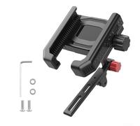Supporto per telefono da moto in lega di alluminio con design a mezzo guscio per navigazione, adatto per la maggior parte delle moto con blocco telefonico largo 55-95 mm (nero)