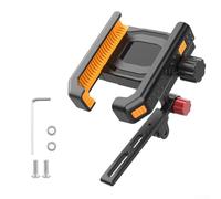 Supporto per telefono da moto in lega di alluminio con design a mezzo guscio per navigazione, adatto per la maggior parte delle moto con blocco telefonico largo 55-95 mm (arancione)