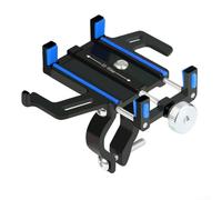 Supporto per telefono da moto in lega di alluminio con forti bracci di bloccaggio per una presa sicura su strade accidentate e sentieri rosso (blu)