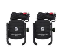 Supporto per telefono da moto Kewiq QC3.0 in lega di alluminio con ricarica rapida USB 2X