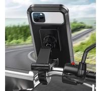 Supporto per telefono da moto per dispositivi da 7 pollici, supporto impermeabile antiurto con rotazione a 360 gradi, compatibile con la maggior parte delle moto e veicoli elettrici, nero (specchietto