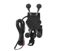 Supporto per Telefono da Moto Sicuro con Caricatore USB 5V 2A per Navigazione Regolabile Vista a 360 Gradi Materiale Durevole 1 unità