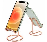 Supporto per telefono da scrivania, in metallo color oro rosa, supporto universale per smartphone, compatibile con iPhone e Android, accessori da scrivania semplici per la visualizzazione (oro rosa, 1